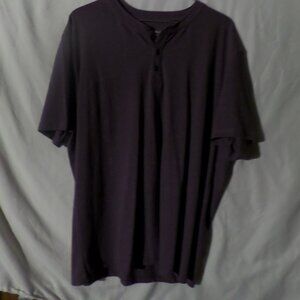 Lucky Brand Men’s Henley Purple Shirt- Short Sleeve, Size XL